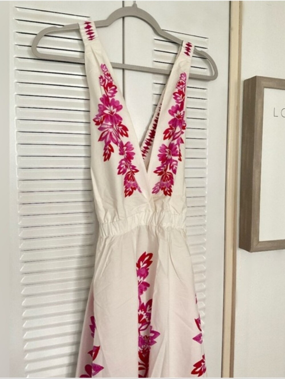 FARM Rio Flowerful Birds Off White Pink Floral Maxi Dress Size XL - Picture 7 of 15